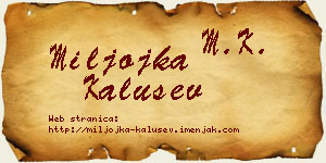 Miljojka Kalušev vizit kartica
